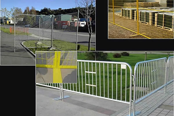 green temporary fence