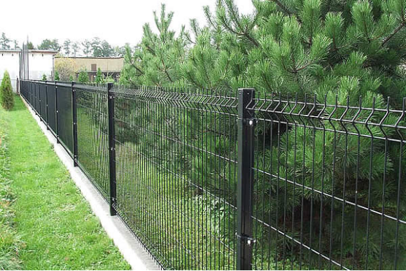 black metal mesh fence